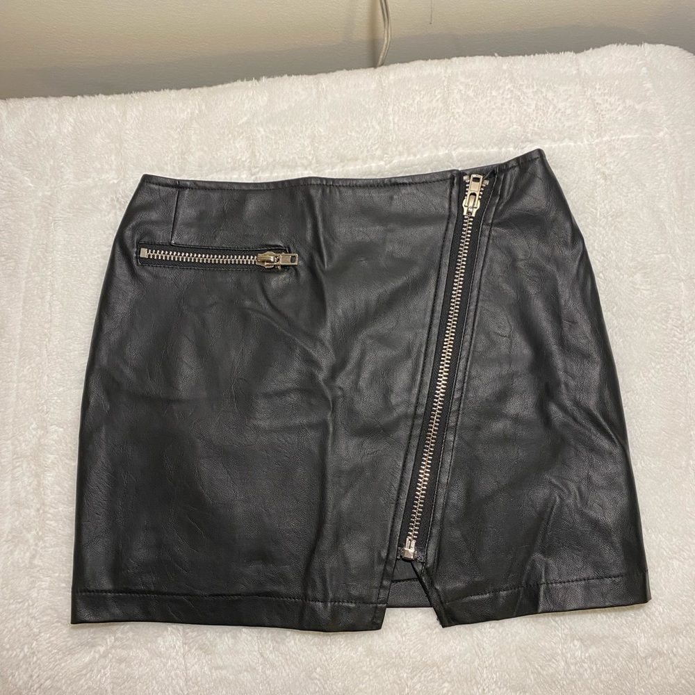 Leather Zippered Skirt